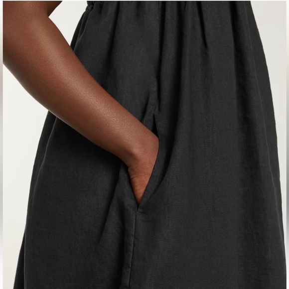 Everlane The Smocked Linen Shift Dress: Black NWT - Picture 5 of 16